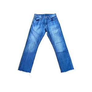 Levi's 514 Womens Jeans W29 L29 Light Wash Straight Leg Raw Hem VTG Y2K Distress